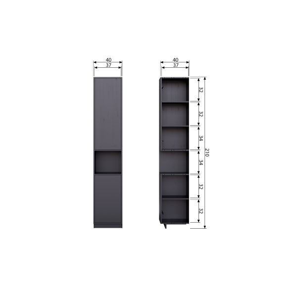 De Eekhoorn FINCA OPBERGKAST 40 CM GRENEN DIEPZWART [fsc]