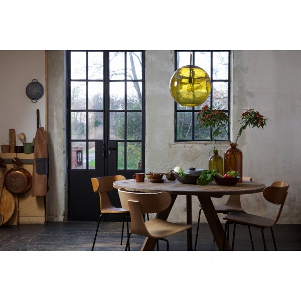 De Eekhoorn FORM HOUTEN STOEL MET METALEN POOT NATUREL