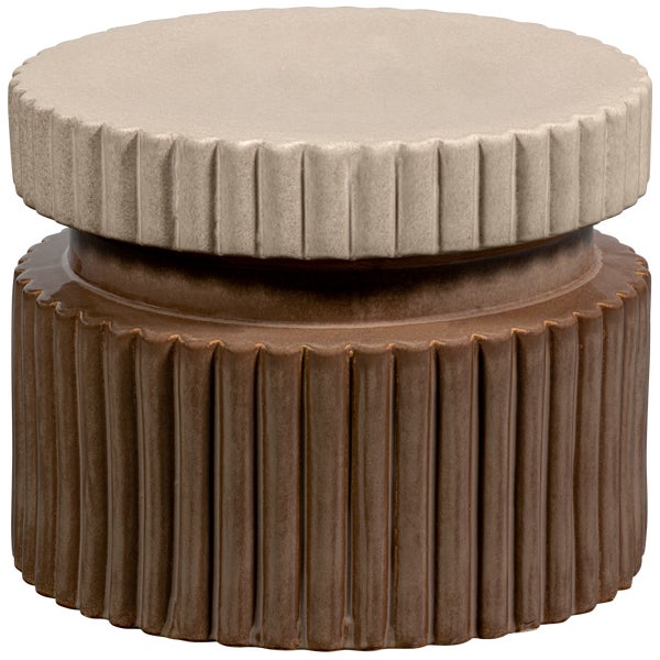 De Eekhoorn GEER DECORATIEVE BIJZETTAFEL KERAMIEK TAN 38XØ48 CM