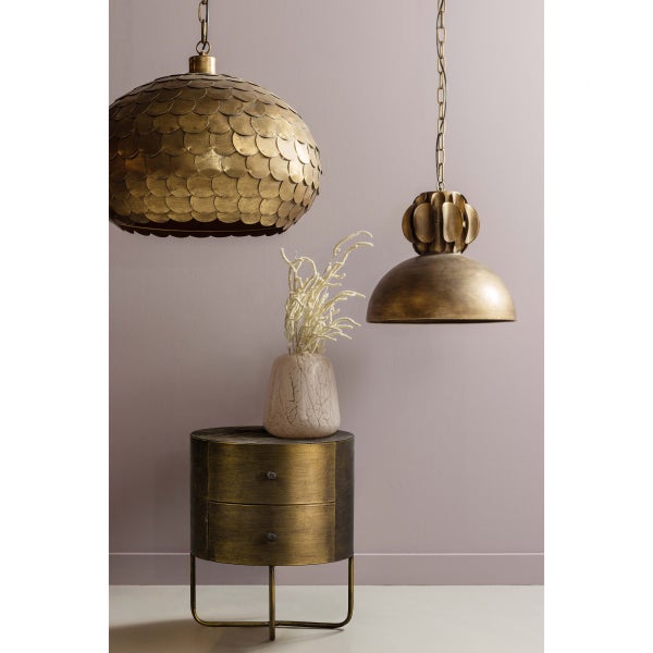 De Eekhoorn GLOSSY ROND KASTJE METAAL ANTIQUE BRASS