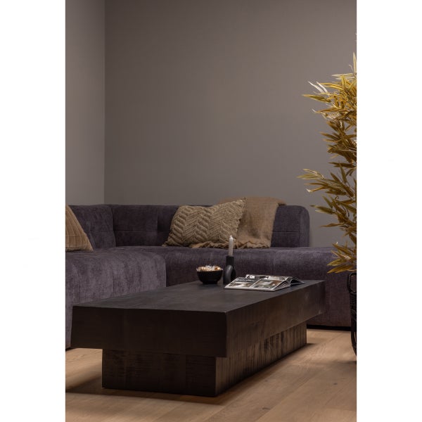 De Eekhoorn GRID HOEKBANK RECHTS GEWEVEN STOF DONKERGRIJS