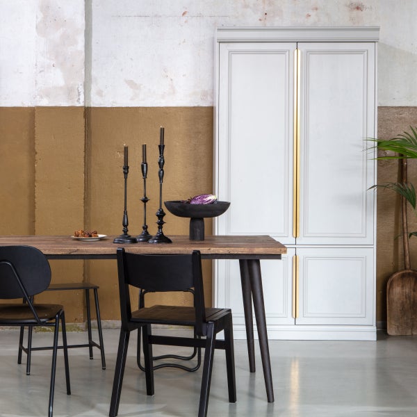 De Eekhoorn GUILD TAFEL NATUREL MET ZWART ONDERSTEL 220X90 CM