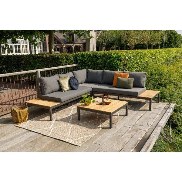 De Eekhoorn LA VIDA LOUNGESET TUIN TEAK ANTRACIET FRAME INCL. KUSSENS