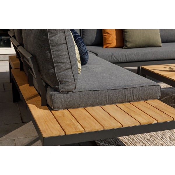 de eekhoorn LA VIDA LOUNGESET TUIN TEAK ANTRACIET FRAME INCL. KUSSENS