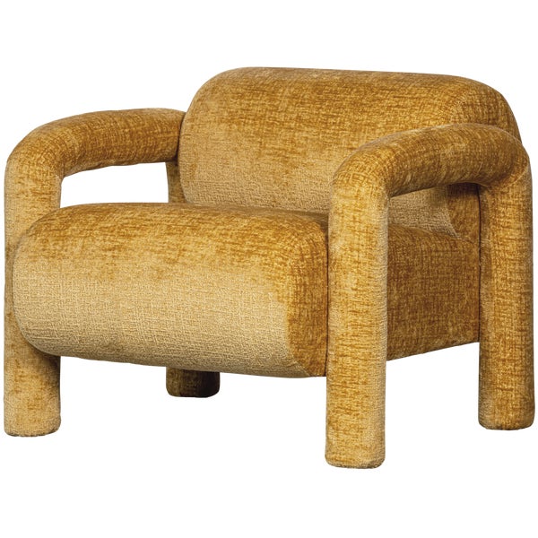 De Eekhoorn LENNY FAUTEUIL IN GROVE TEXTUUR GOUD/GEEL