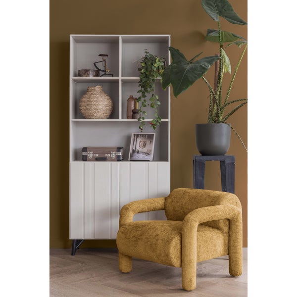 De Eekhoorn LENNY FAUTEUIL IN GROVE TEXTUUR GOUD/GEEL