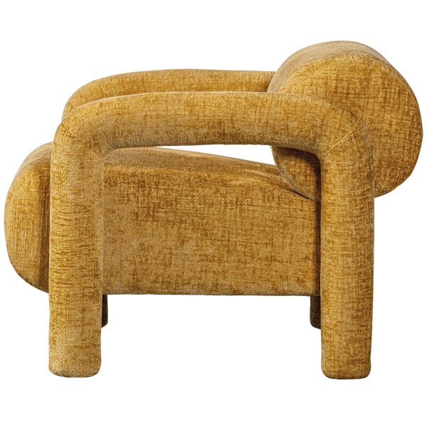 de eekhoorn LENNY FAUTEUIL IN GROVE TEXTUUR GOUD/GEEL