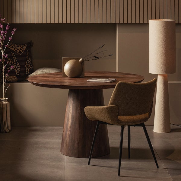 De Eekhoorn LIMIT EETKAMERTAFEL ROND MANGO HOUT WALNOOT Ø130 CM