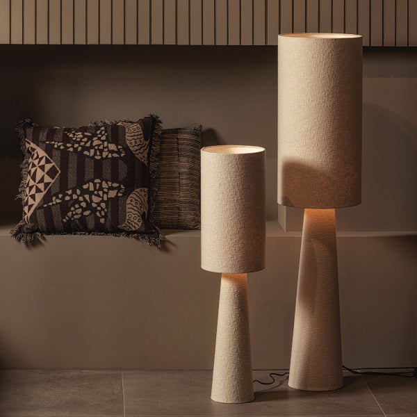 De Eekhoorn LOFT TAFELLAMP METAAL/BOUCLÉ NATUREL 90XØ22 CM