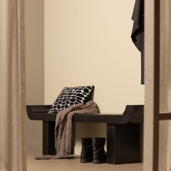 De Eekhoorn LOX BANKJE MET OPSTAANDE RANDEN HOUT ZWART