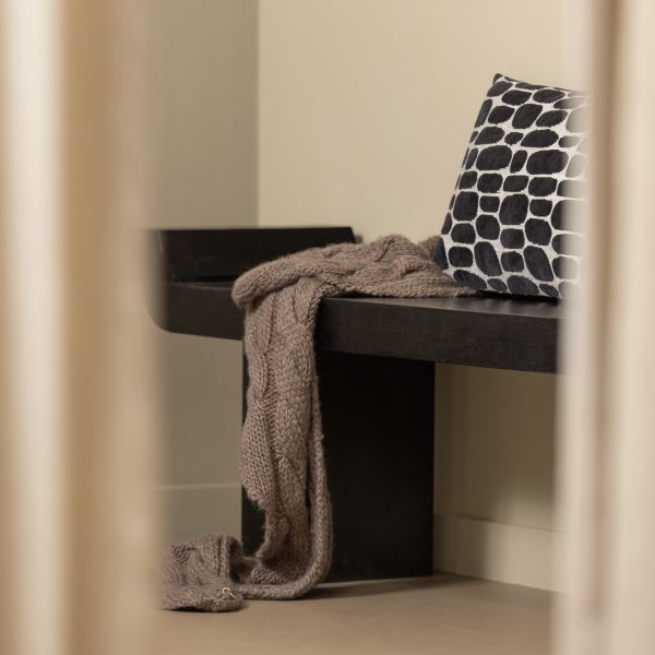 De Eekhoorn LOX BANKJE MET OPSTAANDE RANDEN HOUT ZWART