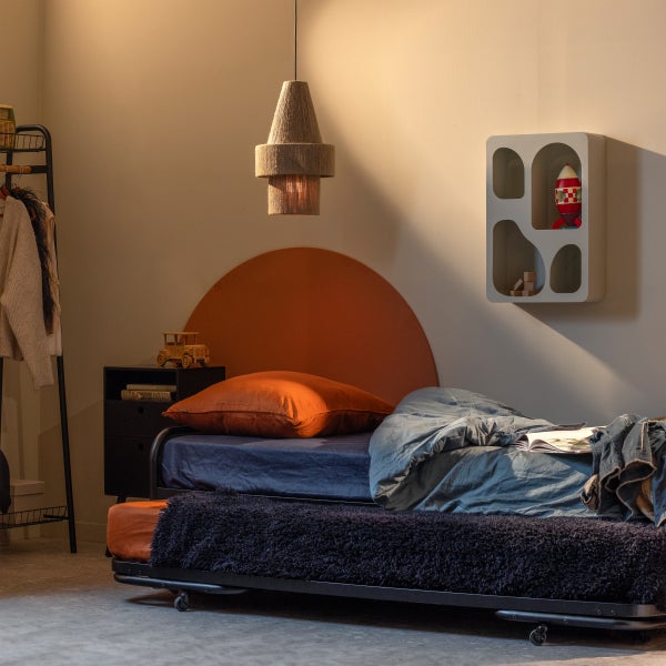 De Eekhoorn LUCY EENPERSOONS ONDERSCHUIFBED METAAL ZWART 90X200 CM