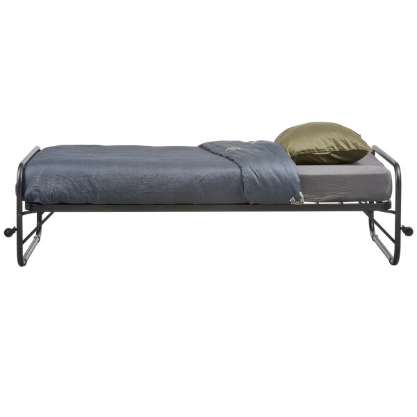 de eekhoorn LUCY EENPERSOONS ONDERSCHUIFBED METAAL ZWART 90X200 CM