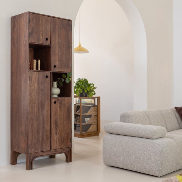 De Eekhoorn MOJO 1 5-ZITS ELEMENT ARM LINKS BOUCLÉ BEIGE MELANGE