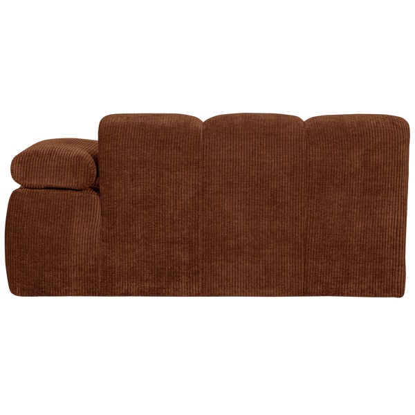 De Eekhoorn MOJO 1 5-ZITS ELEMENT ARM RECHTS RIBSTOF ROESTBRUIN