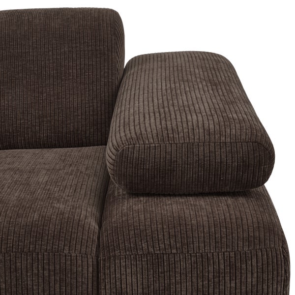 De Eekhoorn MOJO 1-ZITS ELEMENT ARM RECHTS RIBSTOF BRUIN