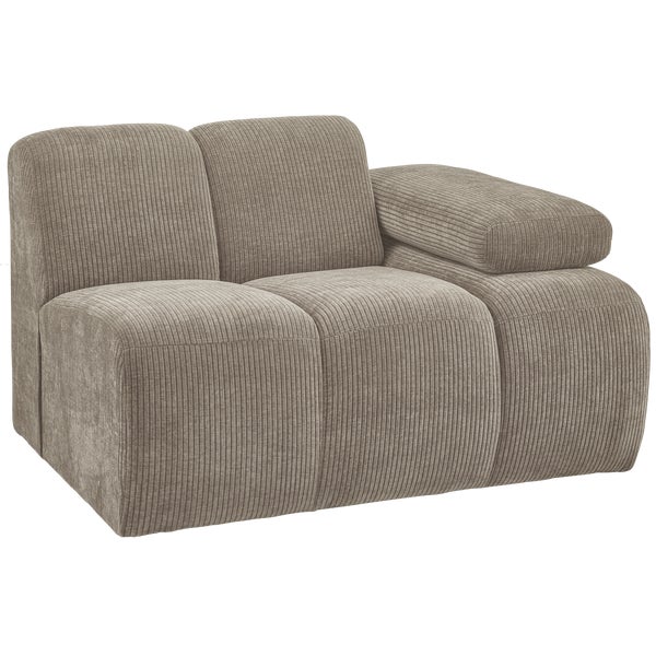 de eekhoorn MOJO 1-ZITS ELEMENT ARM RECHTS RIBSTOF DONKERZAND