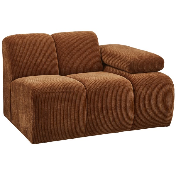 de eekhoorn MOJO 1-ZITS ELEMENT ARM RECHTS RIBSTOF ROESTBRUIN