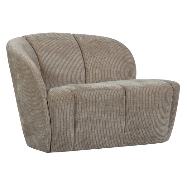 De Eekhoorn MOJO 2-ZITS BANKJE LINKS RIBSTOF DONKERZAND