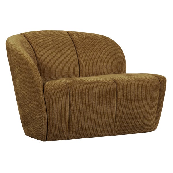 De Eekhoorn MOJO 2-ZITS BANKJE LINKS RIBSTOF HONINGGEEL