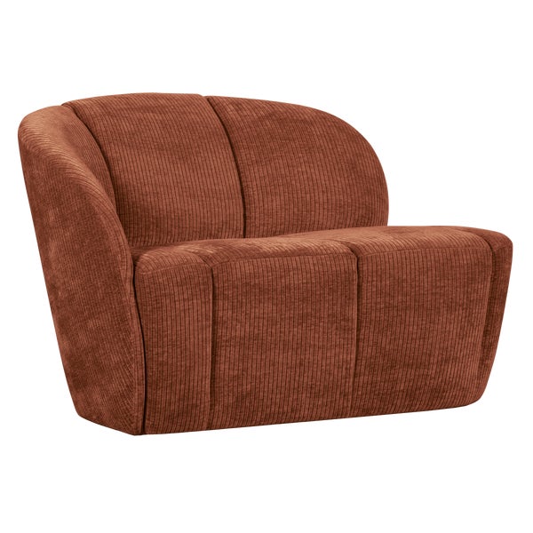 De Eekhoorn MOJO 2-ZITS BANKJE LINKS RIBSTOF ROESTBRUIN