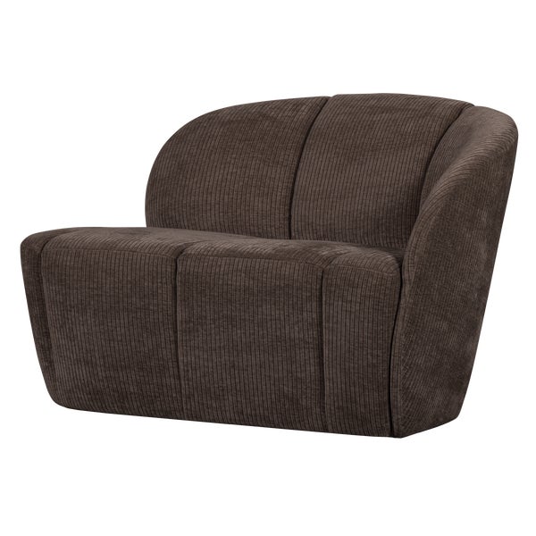 De Eekhoorn MOJO 2-ZITS BANKJE RECHTS RIBSTOF BRUIN