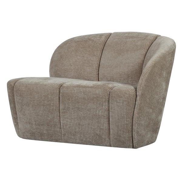 De Eekhoorn MOJO 2-ZITS BANKJE RECHTS RIBSTOF DONKERZAND