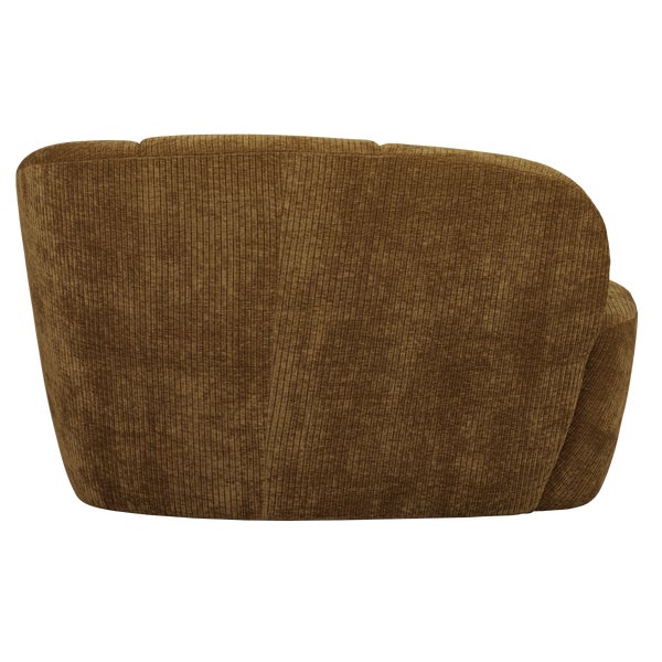 De Eekhoorn MOJO 2-ZITS BANKJE RECHTS RIBSTOF HONINGGEEL