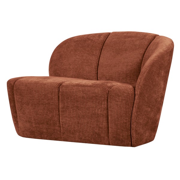 De Eekhoorn MOJO 2-ZITS BANKJE RECHTS RIBSTOF ROESTBRUIN