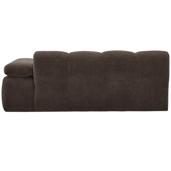 De Eekhoorn MOJO 2-ZITS ELEMENT ARM RECHTS RIBSTOF BRUIN