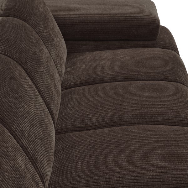 De Eekhoorn MOJO 2-ZITS ELEMENT ARM RECHTS RIBSTOF BRUIN