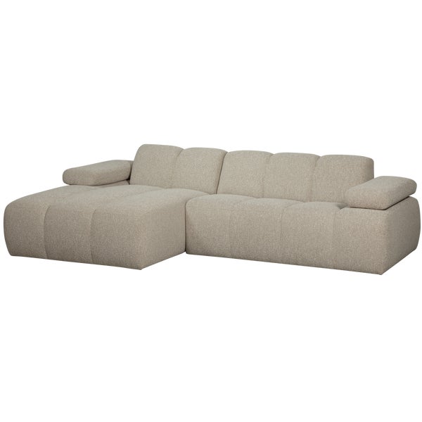 De Eekhoorn MOJO CHAISE LONGUE BANK LINKS BOUCLÉ BEIGE MELANGE