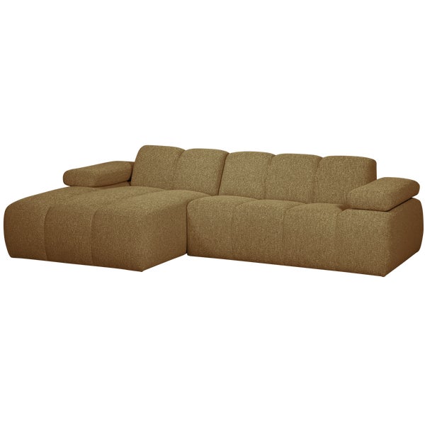 De Eekhoorn MOJO CHAISE LONGUE BANK LINKS BOUCLÉ GEEL/BRUIN MELANGE