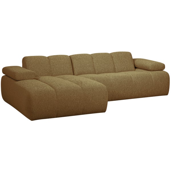 de eekhoorn MOJO CHAISE LONGUE BANK LINKS BOUCLÉ GEEL/BRUIN MELANGE