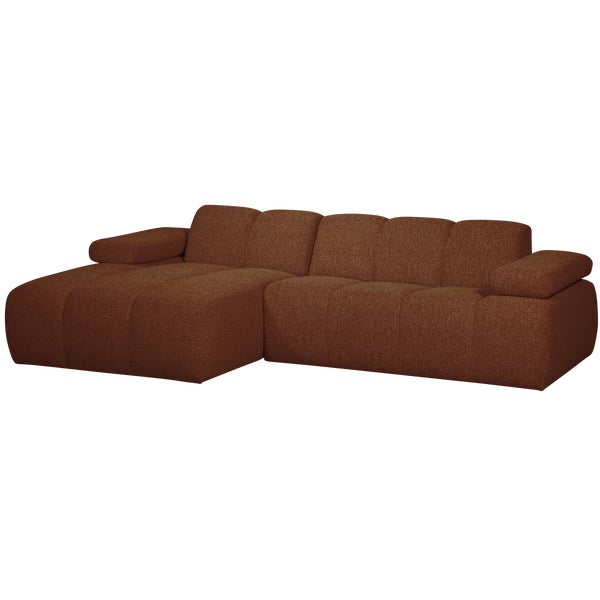 De Eekhoorn MOJO CHAISE LONGUE BANK LINKS BOUCLÉ ROESTBRUIN MELANGE