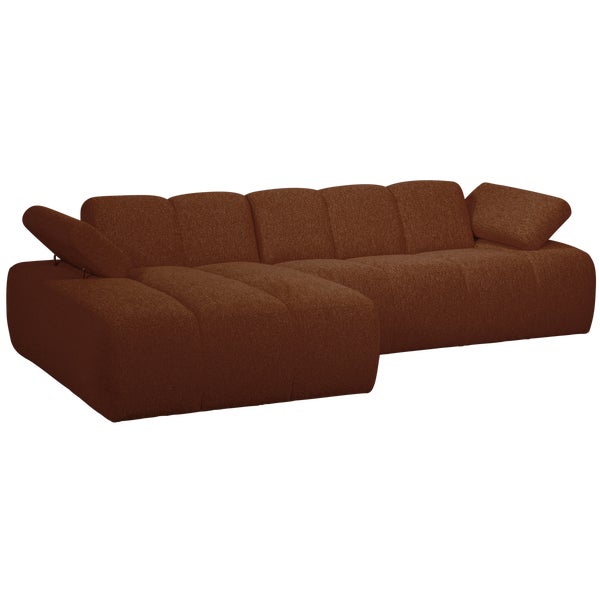 de eekhoorn MOJO CHAISE LONGUE BANK LINKS BOUCLÉ ROESTBRUIN MELANGE