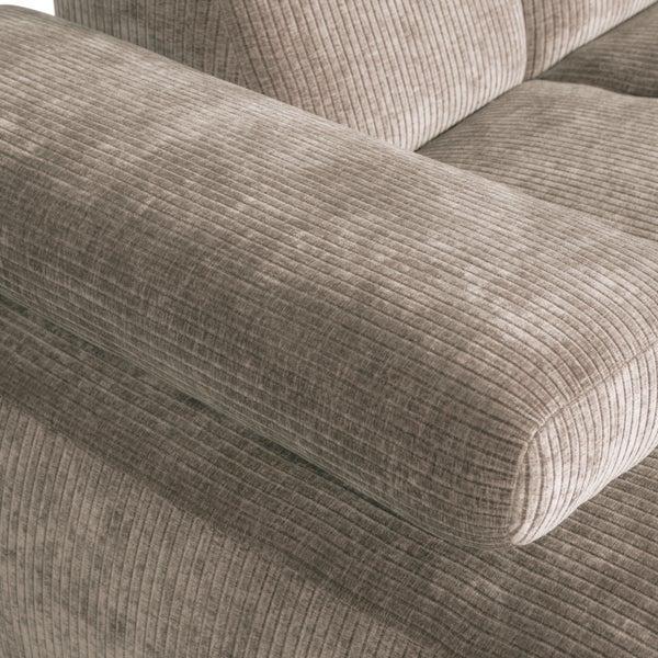 De Eekhoorn MOJO CHAISE LONGUE BANK LINKS RIBSTOF DONKERZAND