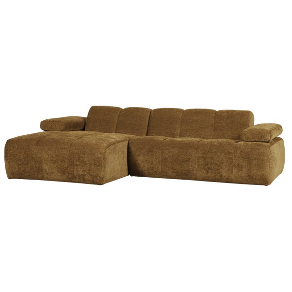 De Eekhoorn MOJO CHAISE LONGUE BANK LINKS RIBSTOF HONINGGEEL