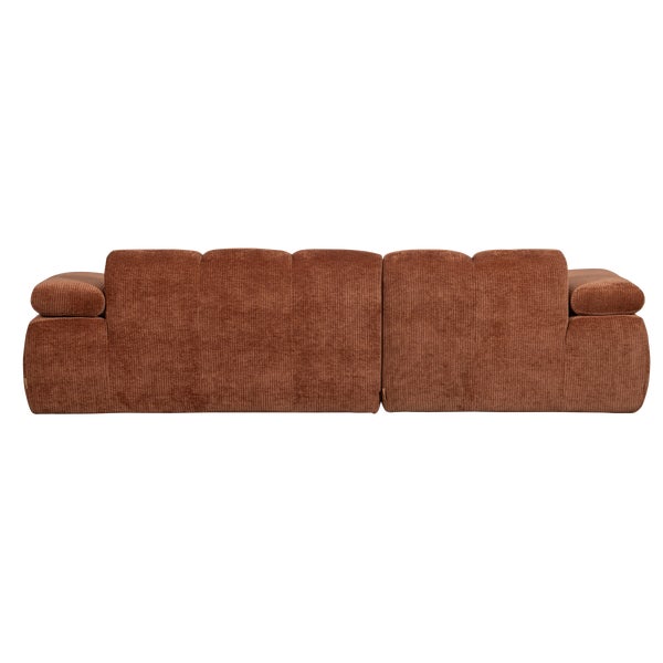 De Eekhoorn MOJO CHAISE LONGUE BANK LINKS RIBSTOF ROESTBRUIN