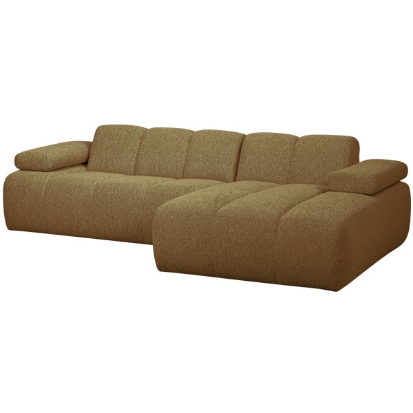 De Eekhoorn MOJO CHAISE LONGUE BANK RECHTS BOUCLÉ GEEL BRUIN MELANGE