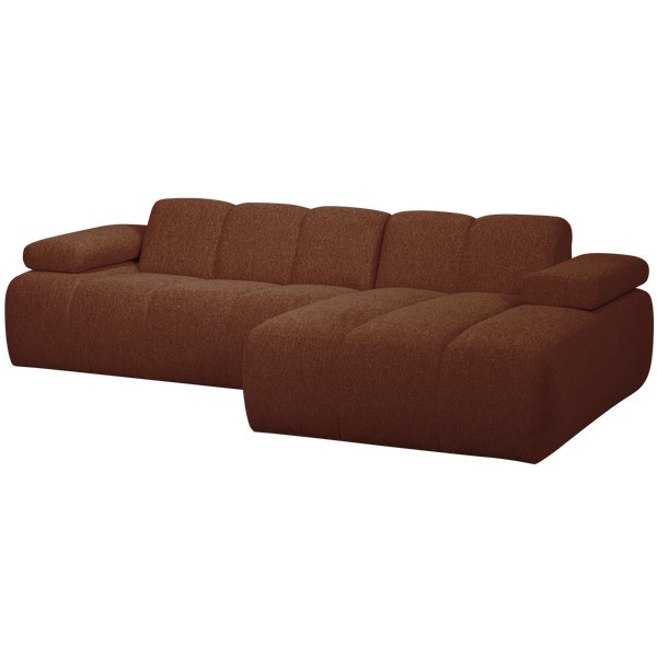 De Eekhoorn MOJO CHAISE LONGUE BANK RECHTS BOUCLÉ ROESTBRUIN MELANGE