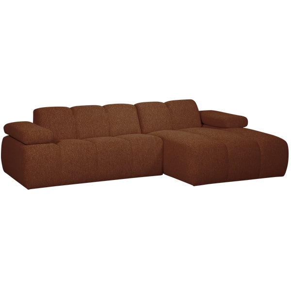 de eekhoorn MOJO CHAISE LONGUE BANK RECHTS BOUCLÉ ROESTBRUIN MELANGE