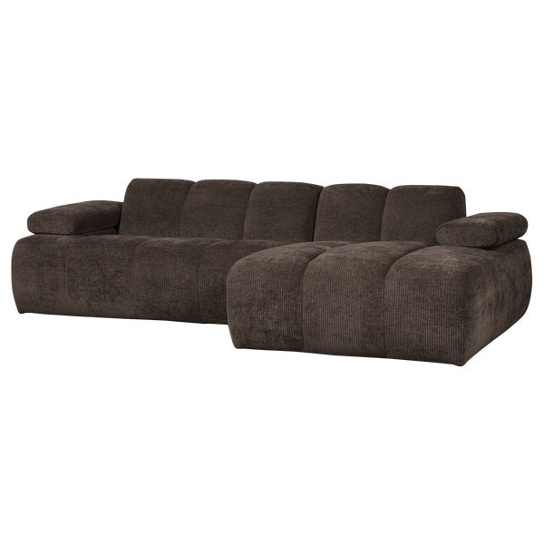 de eekhoorn MOJO CHAISE LONGUE BANK RECHTS RIBSTOF BRUIN