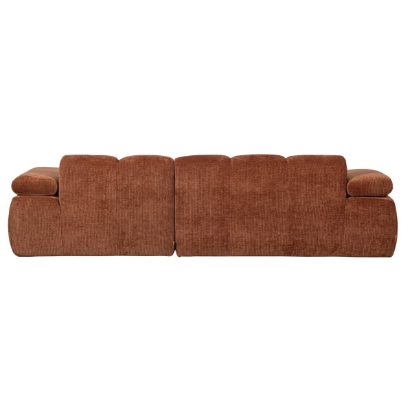 De Eekhoorn MOJO CHAISE LONGUE BANK RECHTS RIBSTOF ROESTBRUIN