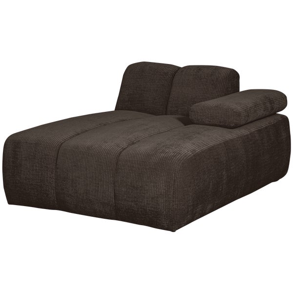 De Eekhoorn MOJO CHAISE LONGUE ELEMENT RECHTS RIBSTOF BRUIN