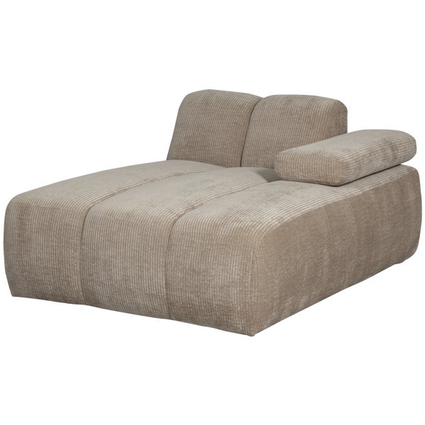 De Eekhoorn MOJO CHAISE LONGUE ELEMENT RECHTS RIBSTOF DONKERZAND