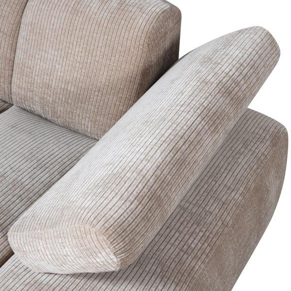 De Eekhoorn MOJO CHAISE LONGUE ELEMENT RECHTS RIBSTOF DONKERZAND