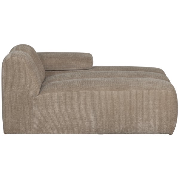de eekhoorn MOJO CHAISE LONGUE ELEMENT RECHTS RIBSTOF DONKERZAND