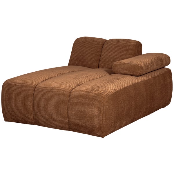 De Eekhoorn MOJO CHAISE LONGUE ELEMENT RECHTS RIBSTOF ROESTBRUIN