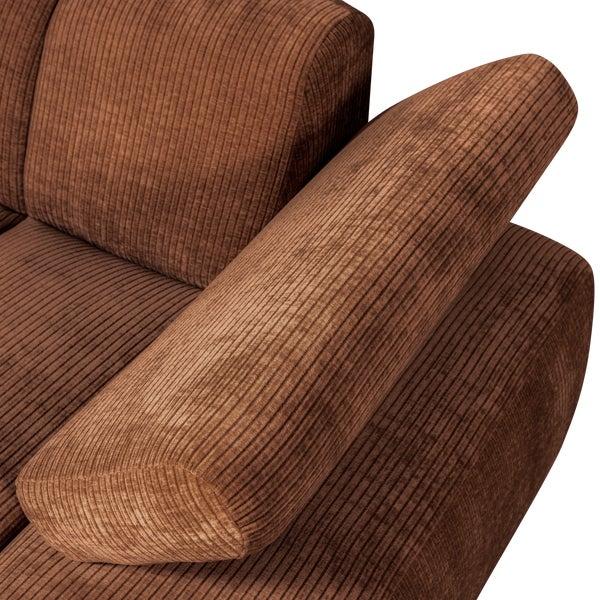 De Eekhoorn MOJO CHAISE LONGUE ELEMENT RECHTS RIBSTOF ROESTBRUIN